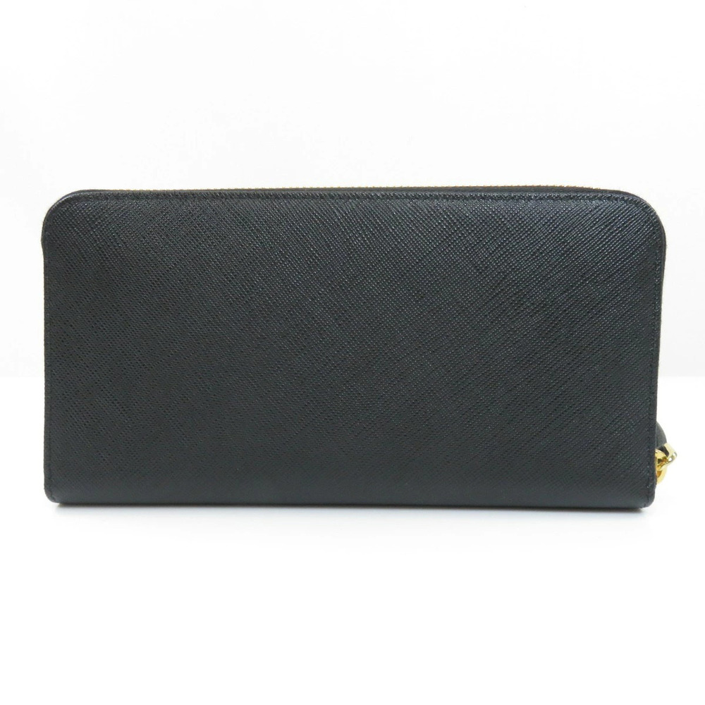 Prada motif leather long Wallet Black